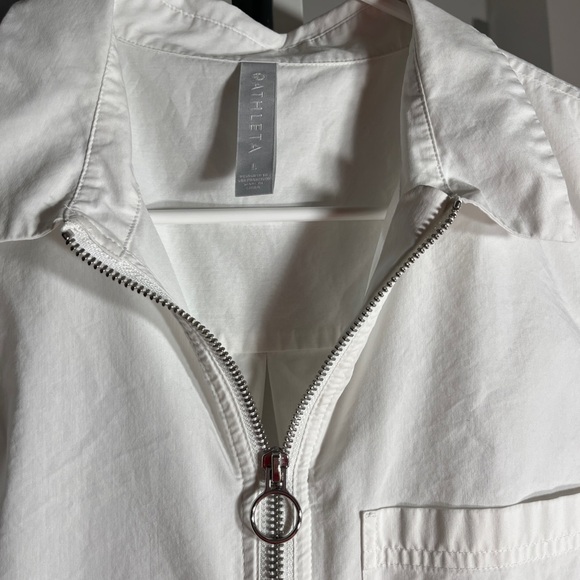 Athleta Uptown Shell White Sleeveless Commute Tank Top Zip Front 

Size L - Picture 9 of 9